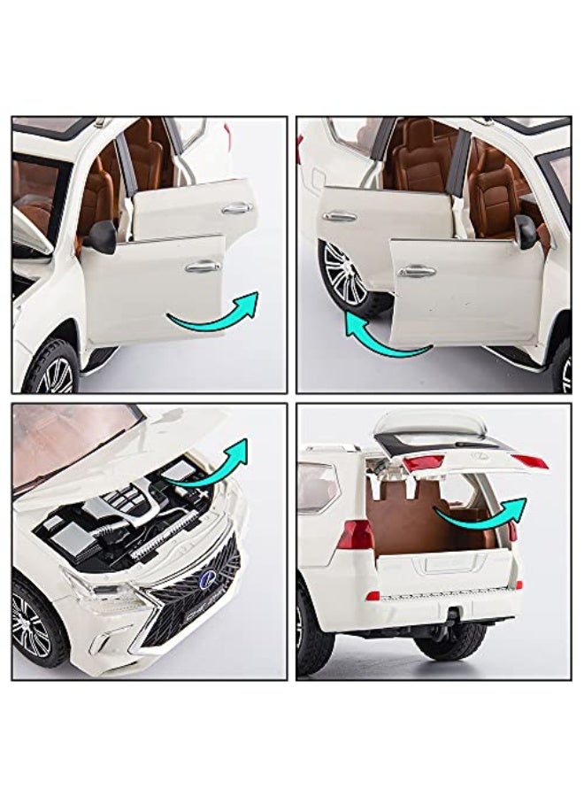 Kids Boy and Girl 1/24 Lexus 570 Off-Road in Luxury SUV Model Car Toy (White) - Image 3